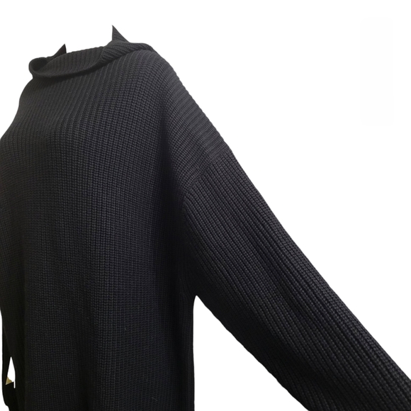 Aritzia Wilfred Montpellier Black Sweater Dress 100% Merino Wool NWT Size 2XL - Picture 5 of 9